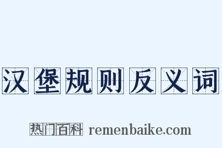 汉堡规则反义词是什么意思的图片